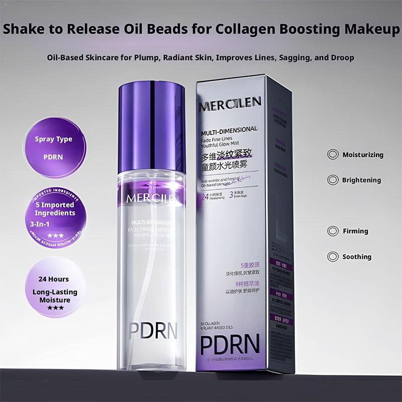 Skincare Glowing - PDRN若々しい輝きミスト。保湿スプレーで肌を鎮静させ、引き締め、女性の肌のバリア機能を修復する保湿エッセンス。