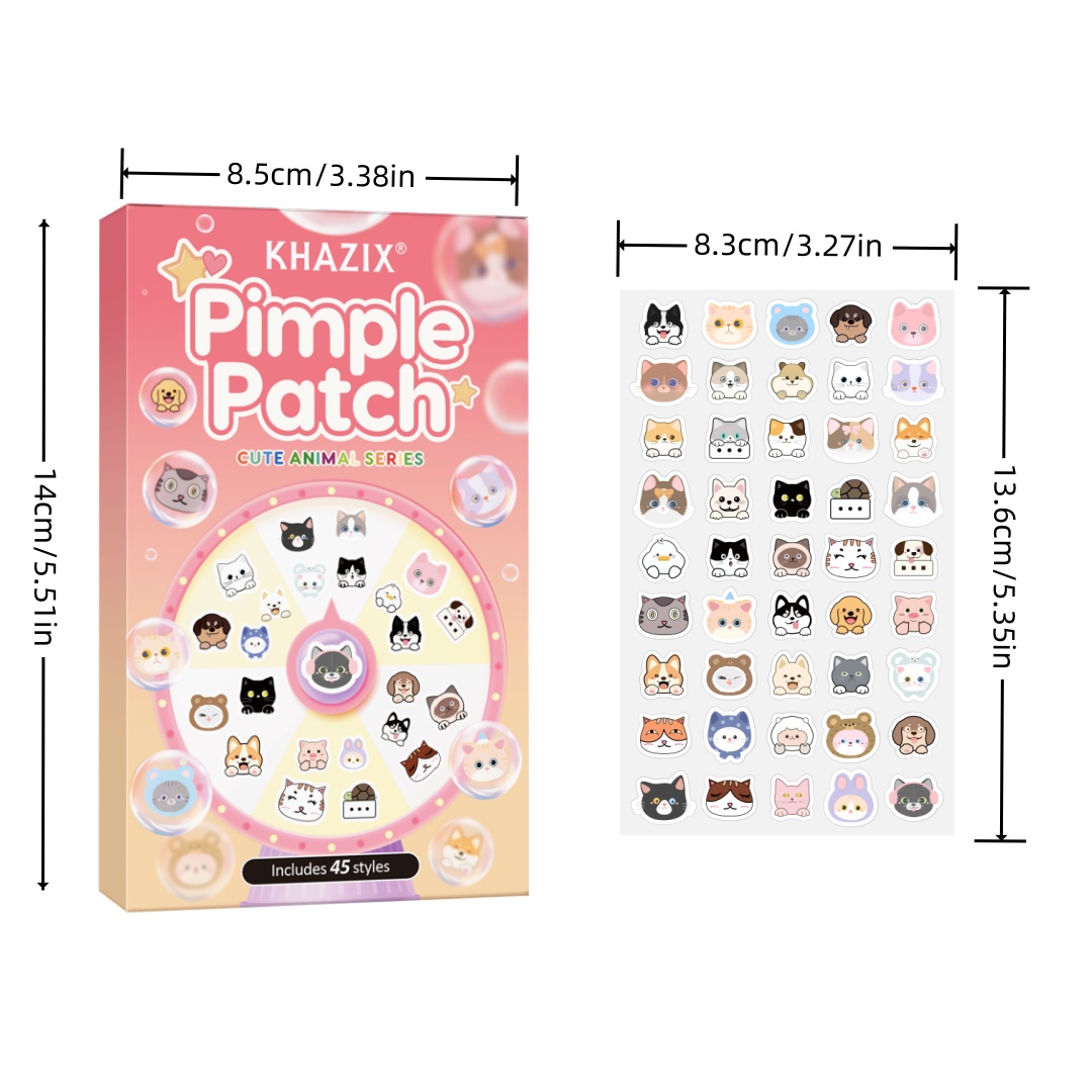 45個の漫画風ニキビパッチ、かわいい猫の形をした顔用コンシー - Face Moisturizer のレビューと価格