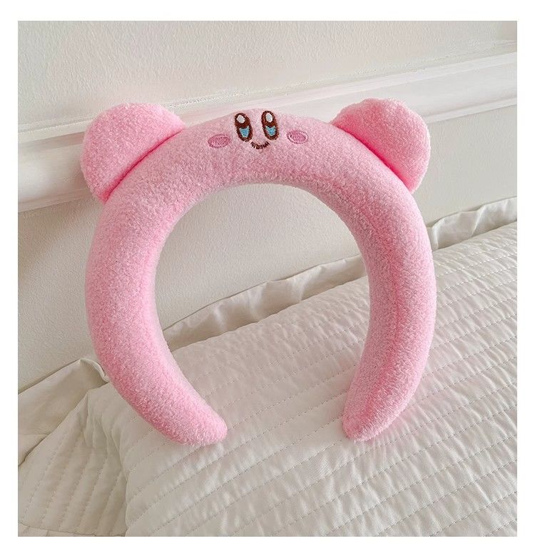 可愛らしいピンクのカービィぬいぐるみヘアフープ、漫画風、毎日 - Cleanser Face のレビューと価格